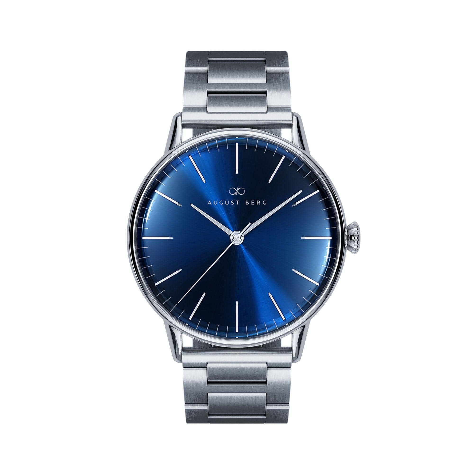 August Berg Serenity Link 40MM Deep Blue Silver Watch 10240E05SSL