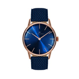 August Berg Women's Serenity Rose PVD Quartz Fashion 32mm Watch Blue Dial 10232A05VBL