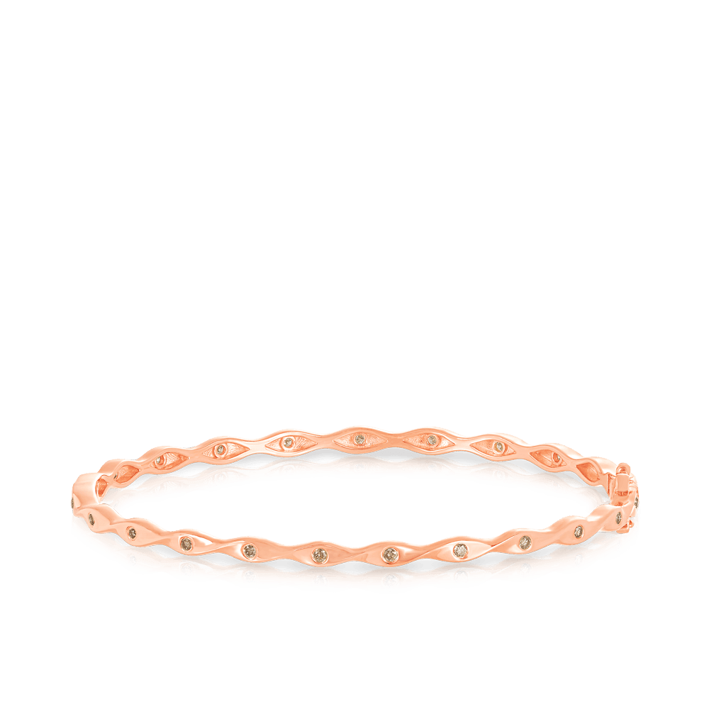 Australian Argyle Diamonds Twist Bangle in 9ct Rose Gold - Wallace Bishop