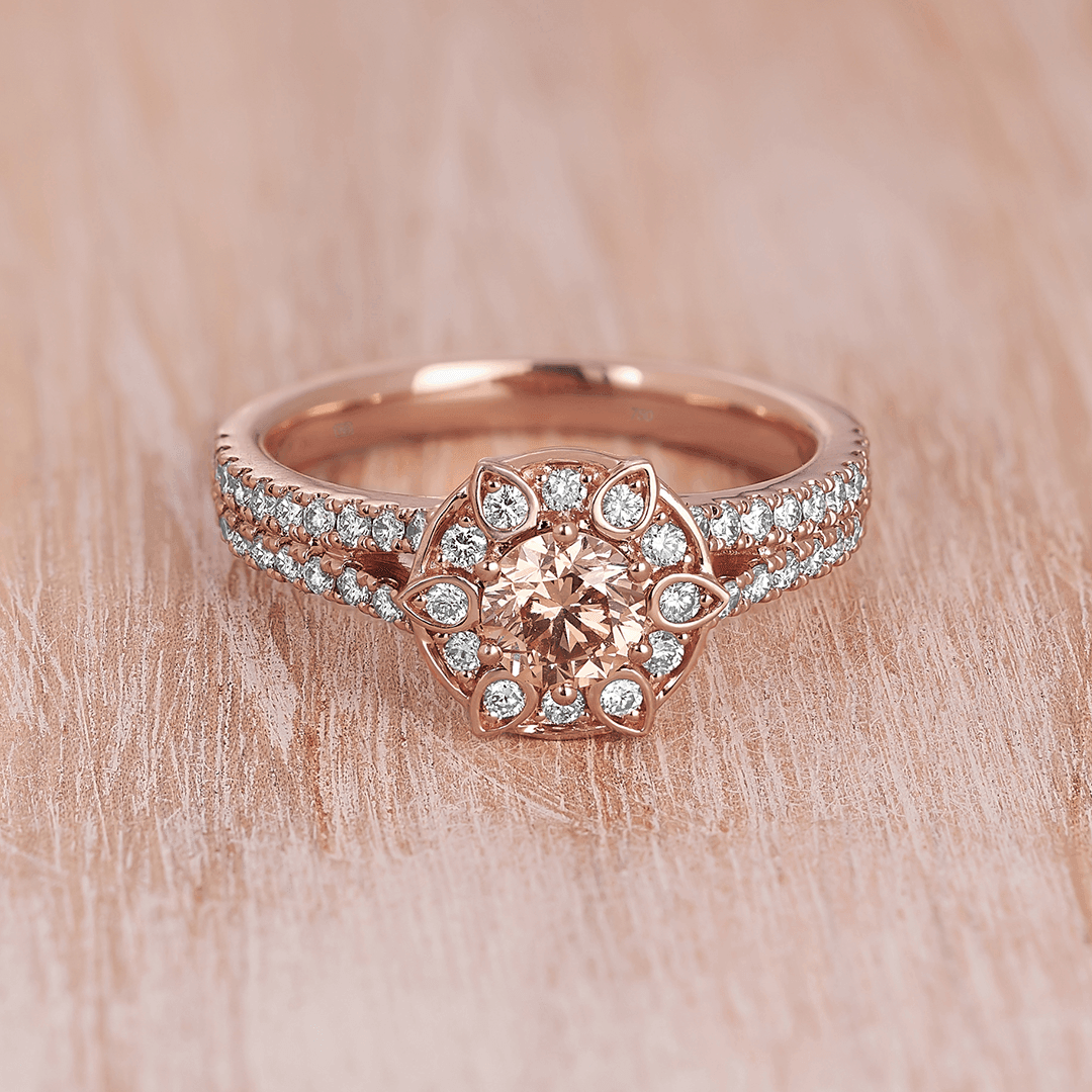 Australian Diamonds® Argyle Chocolate Diamond Halo Ring in 18ct Rose Gold - Wallace Bishop