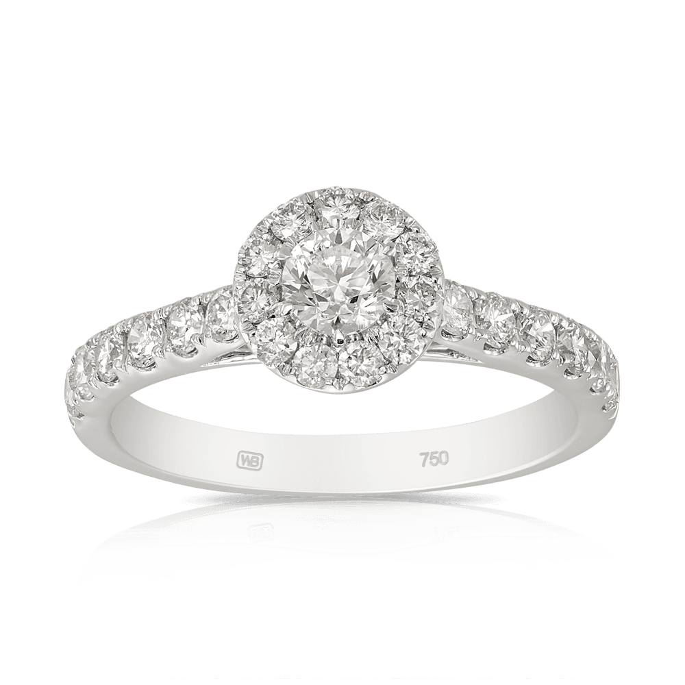 Halo diamond 2025 wedding ring sets