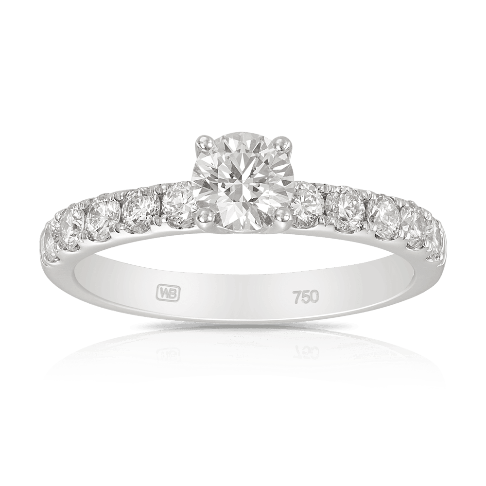Australian Diamonds® Argyle 1.00ct TW Round Brilliant Cut Diamond Ring in 18ct White Gold
