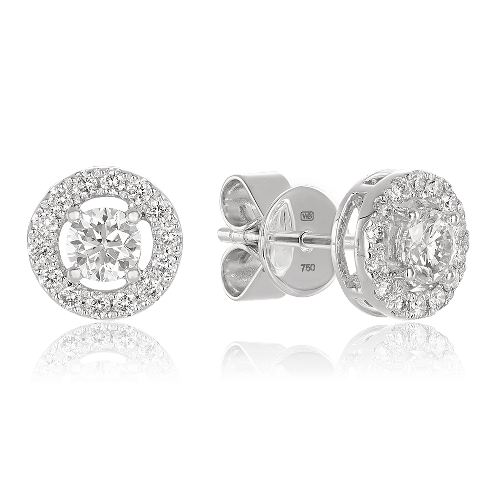 Diamond stud online halo earring jackets