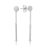 Bar Drop Stud Earrings in Sterling Silver