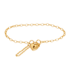 Belcher Heart Padlock Bracelet in 9ct Yellow Gold