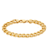 Bevelled Curb Bracelet in 9ct Yellow Gold