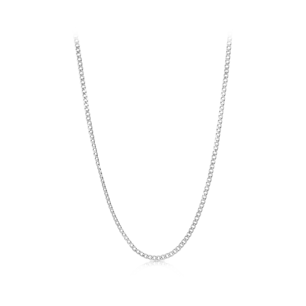 Bevelled Curb Chaion in Sterling Silver