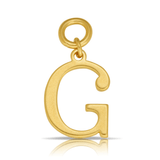 Beyond Time Gold Plated Initial Drop Charm in Sterling Silver - Wallace Bishop