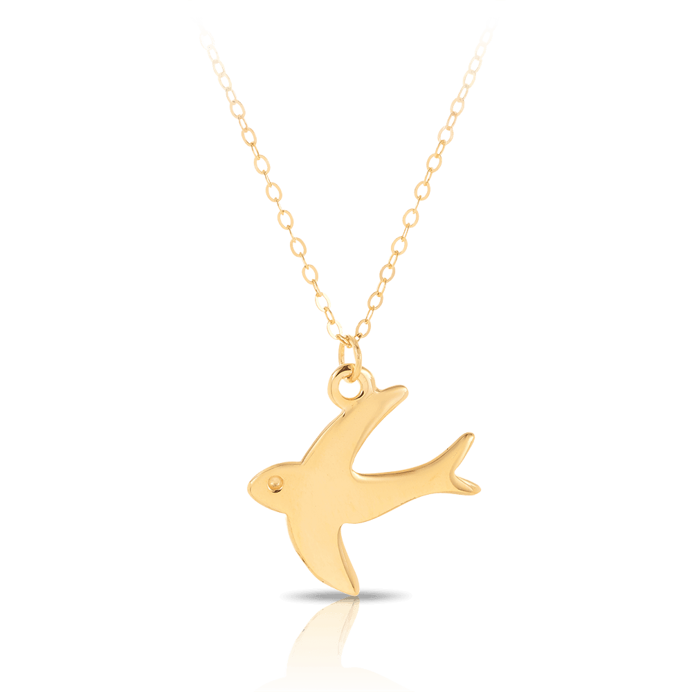 Real gold 2025 bird necklace