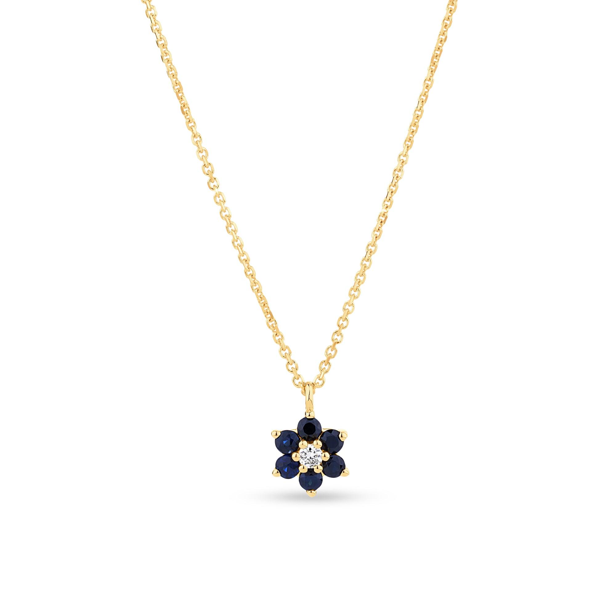 Sapphire clearance flower pendant