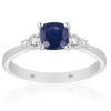 Blue Sapphire Ring in 9ct White Gold
