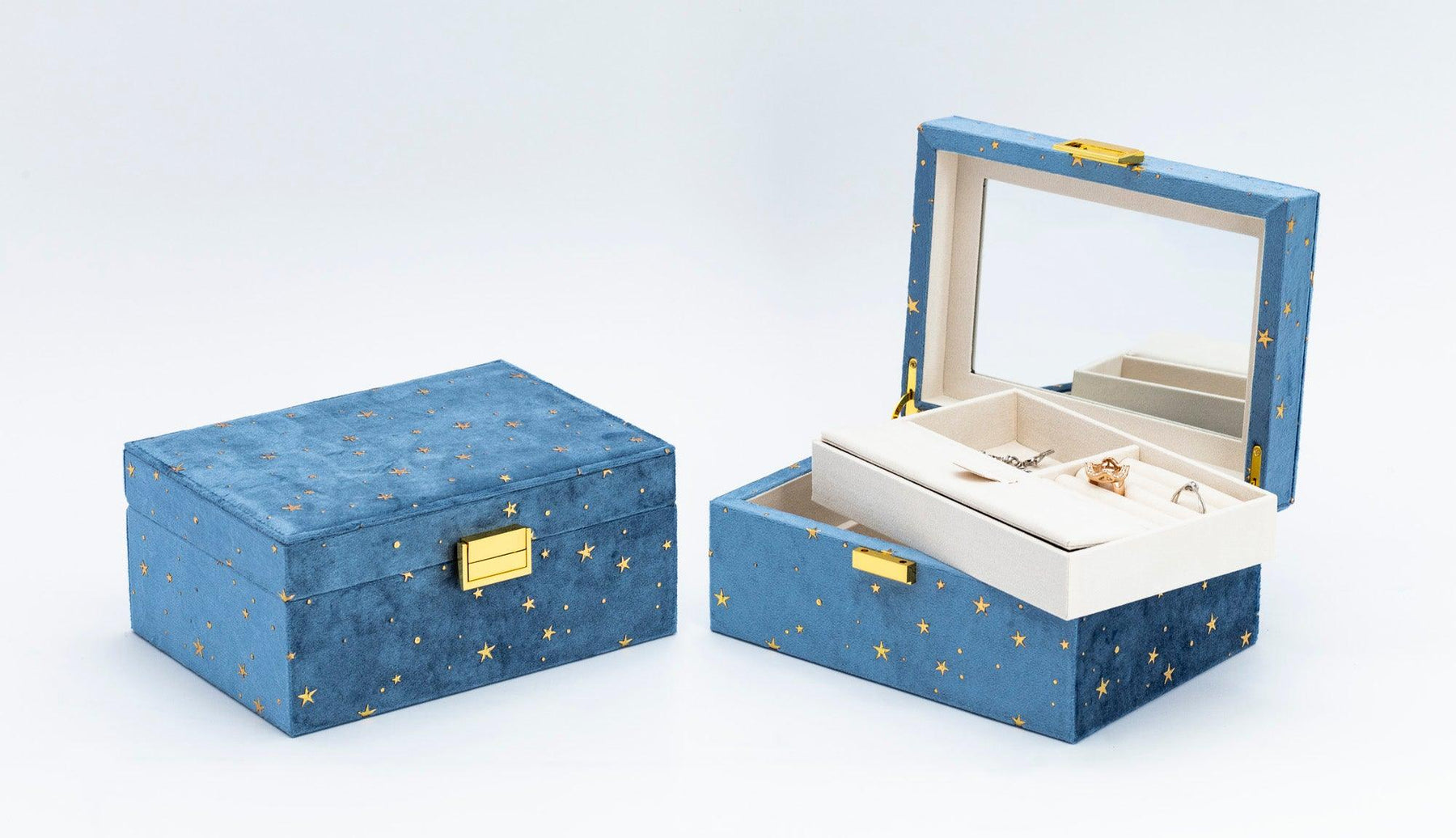 Blue Suede Jewellery Box - Wallace Bishop