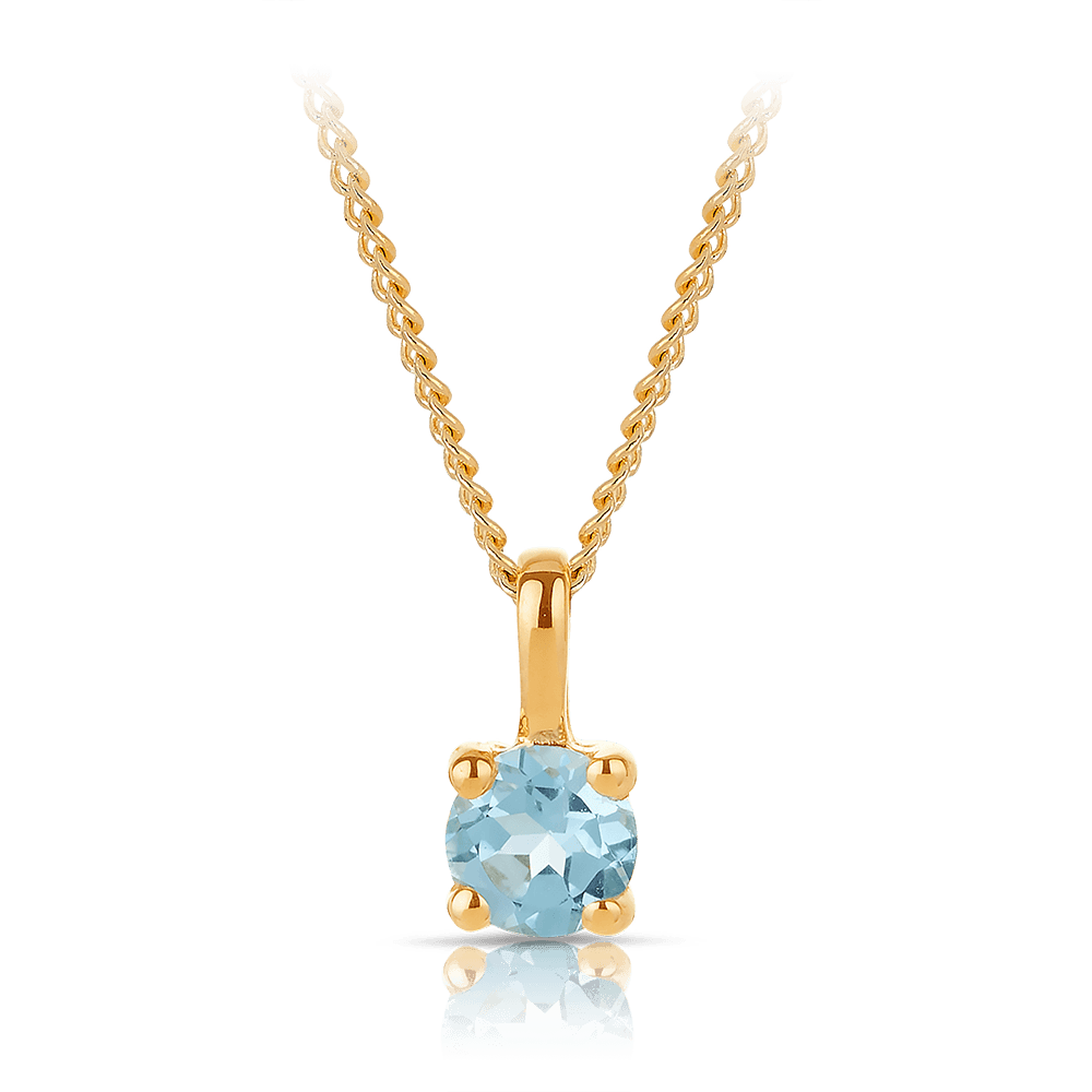Blue Topaz Pendant in 9ct Yellow Gold