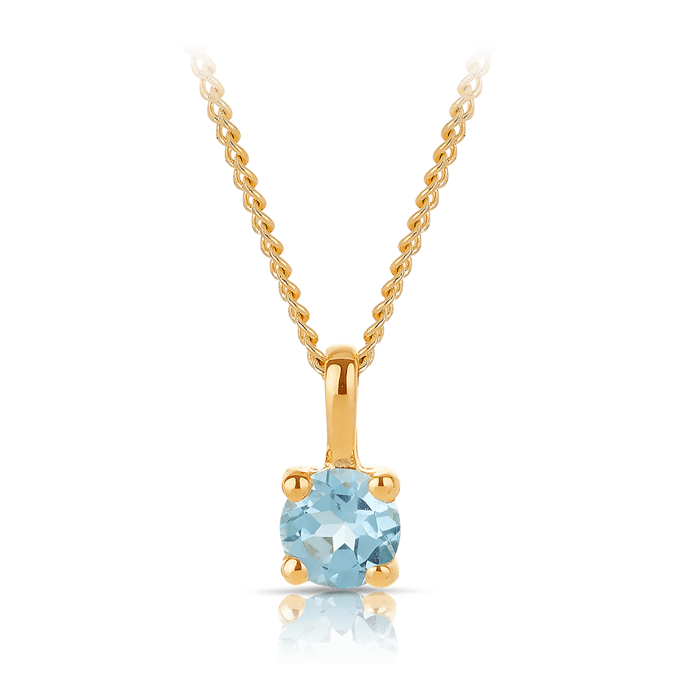Blue Topaz Pendant in 9ct Yellow Gold