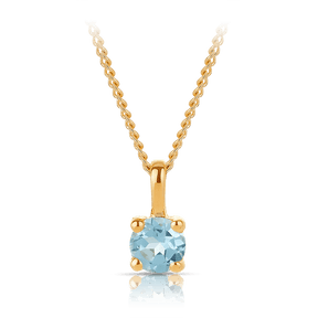 Blue Topaz Pendant in 9ct Yellow Gold - Wallace Bishop