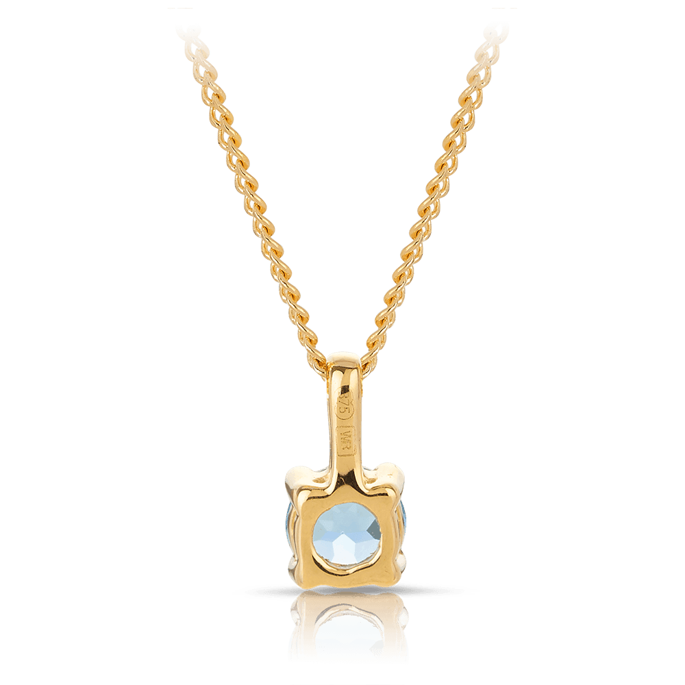 Blue Topaz Pendant in 9ct Yellow Gold