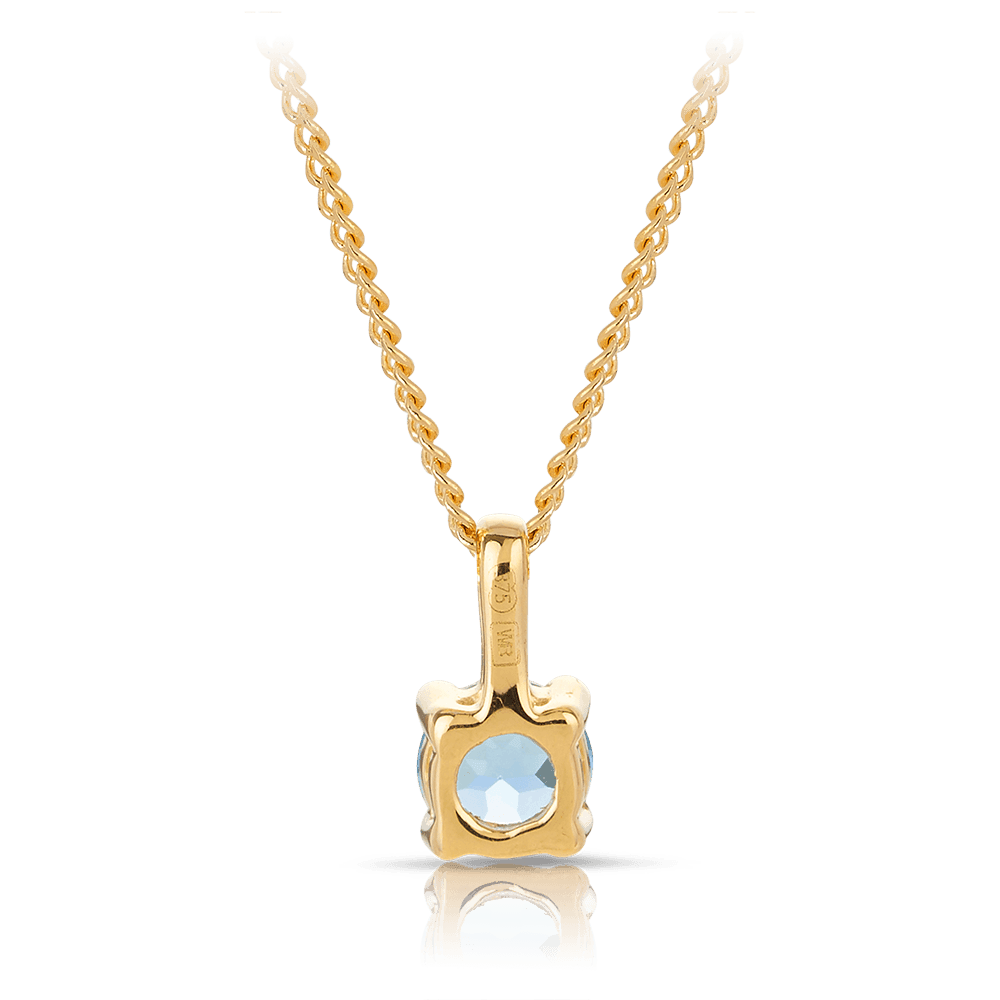 Blue Topaz Pendant in 9ct Yellow Gold