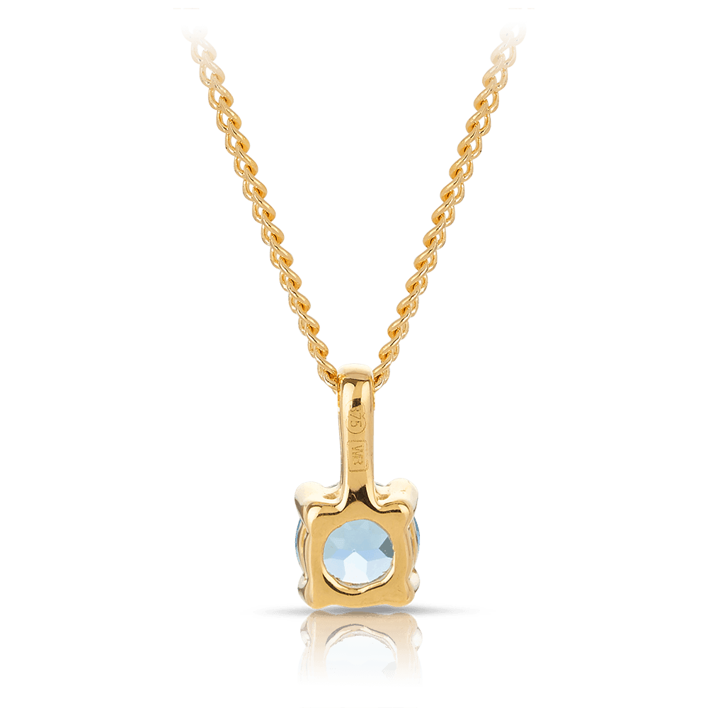 Blue Topaz Pendant in 9ct Yellow Gold - Wallace Bishop