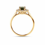 Bluebird Tourmaline & Diamond Ring in 9ct Yellow Gold