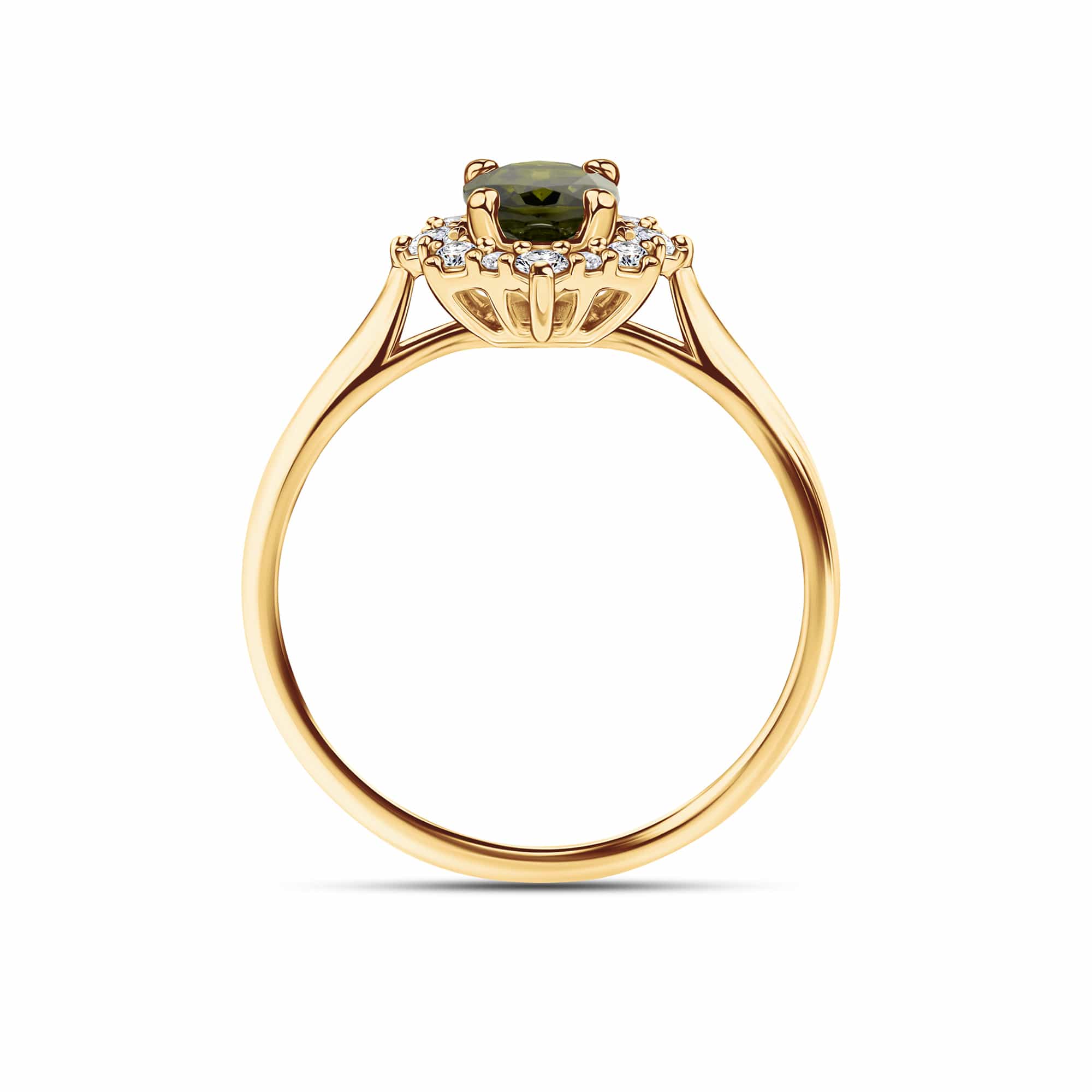 Bluebird Tourmaline & Diamond Ring in 9ct Yellow Gold