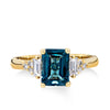Bluebird London Blue Topaz & 0.26ct TW Diamond Ring in 9ct Yellow Gold