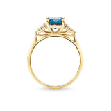 Bluebird™ London Blue Topaz & 0.26ct TW Diamond Ring in 9ct Yellow Gold