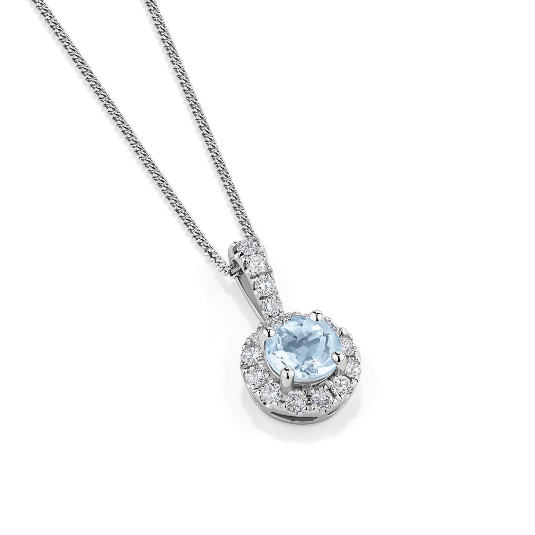 Bluebird of Happiness Aquamarine and Diamond Pendant in 9ct White Gold TGW 0.68ct - Wallace Bishop