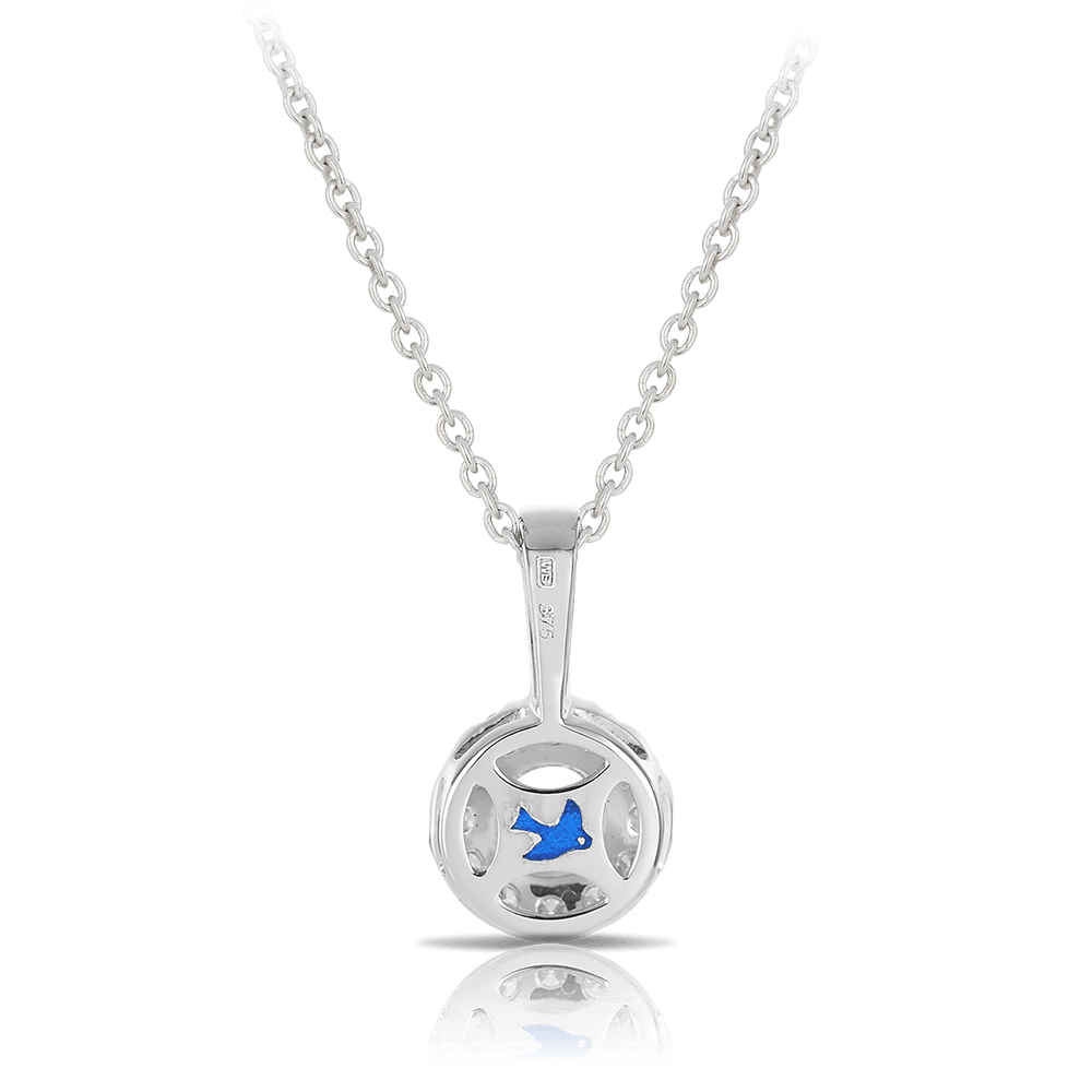 Bluebird™ Aquamarine and Diamond Pendant with Chain in 9ct White Gold TGW 0.68ct