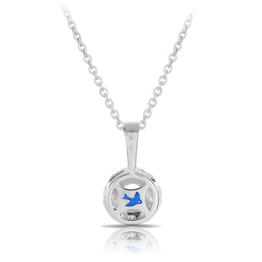 Bluebird of Happiness Aquamarine and Diamond Pendant in 9ct White Gold TGW 0.68ct - Wallace Bishop