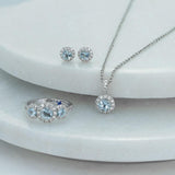 Bluebird™ Aquamarine and Diamond Pendant with Chain in 9ct White Gold TGW 0.68ct