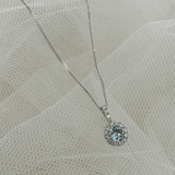 Bluebird™ Aquamarine and Diamond Pendant with Chain in 9ct White Gold TGW 0.68ct