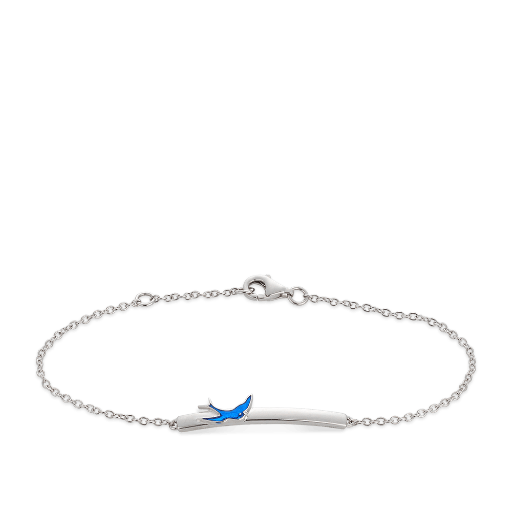 Bluebird of Happiness Children's ID Bracelet in Sterling Silver