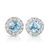 Bluebird of Happiness® Aquamarine & Diamond Stud Earrings in 9ct White Gold