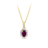 Bluebird™ Rhodolite Garnet & 0.15ct TW Diamond Pendant with Chain in 9ct Yellow Gold