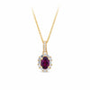 Bluebird™ Rhodolite Garnet & 0.15ct TW Diamond Pendant with Chain in 9ct Yellow Gold