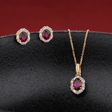 Bluebird™ Rhodolite Garnet & 0.15ct TW Diamond Pendant with Chain in 9ct Yellow Gold
