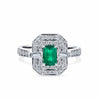 Bluebird™ Emerald & 0.50ct TW Diamond Ring in 9ct White Gold