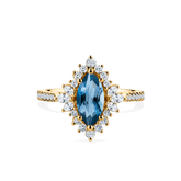 Bluebird™ London Blue Topaz & 0.55ct TW Diamond Ring in 9ct Yellow Gold - Wallace Bishop