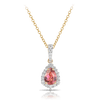 Bluebird™ Pear Cut Pink Tourmaline Claw Set Pendant with Chain in 9ct Yellow Gold