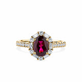 Bluebird™ Rhodolite Garnet & 0.50ct TW Diamond Ring in 9ct Yellow Gold