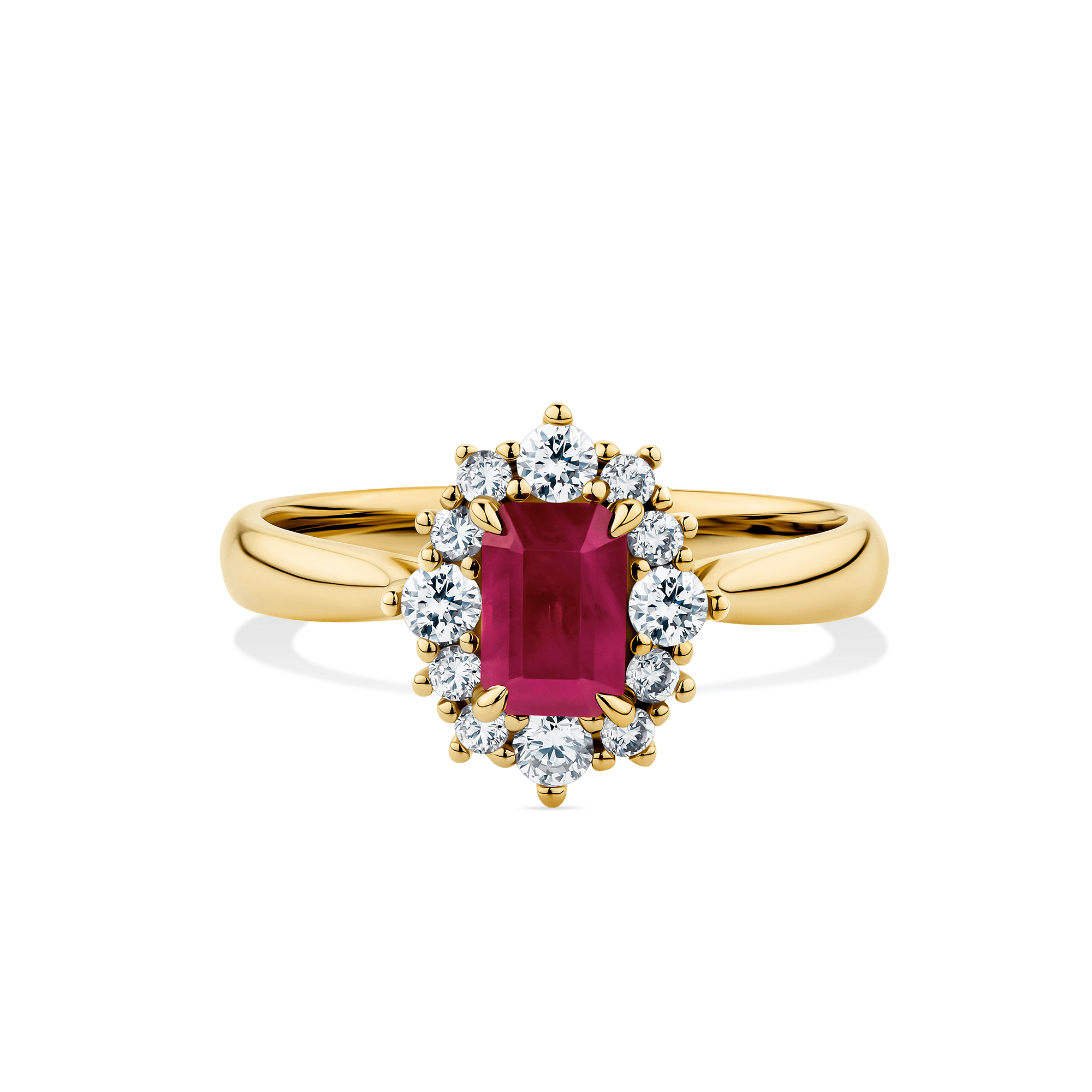 Bluebird™ Ruby & 0.33ct TW Diamond Ring in 9ct Yellow Gold