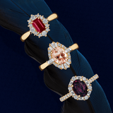 Bluebird Ruby & 0.33ct TW Diamond Ring in 9ct Yellow Gold