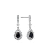 Bluebird™ Sapphire & 0.28ct Diamond Pear Halo Drop Earrings in 9ct White Gold