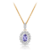 Bluebird of Happiness Tanzanite and Diamond Pendant with Chain in 9ct Yellow and White Gold TGW 0.70ct with Chain