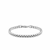 Solid Box Bracelet in Sterling Silver Rhodium Plate