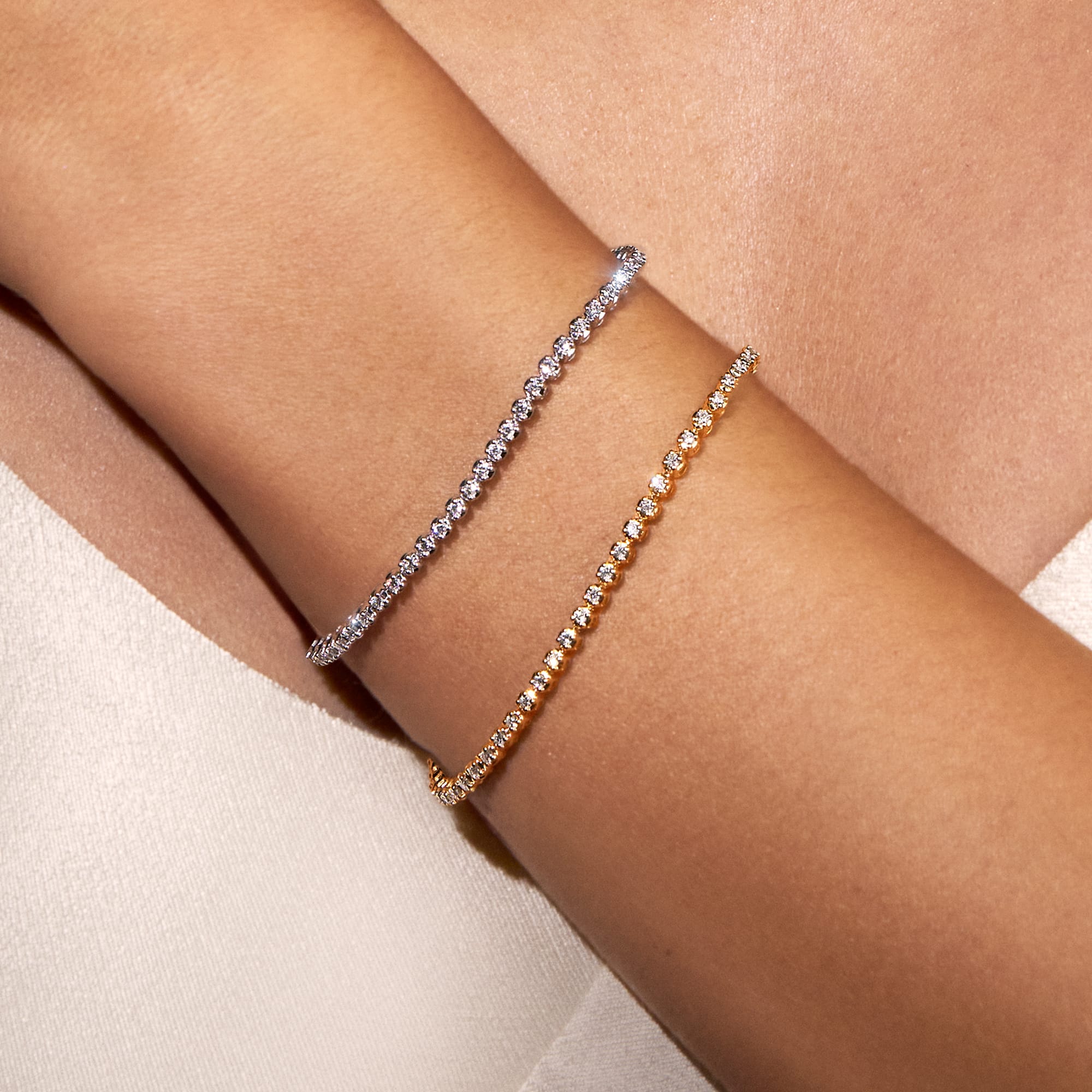 1.00ct TW Lab-Grown Diamond Tennis Bracelet in 9ct White Gold