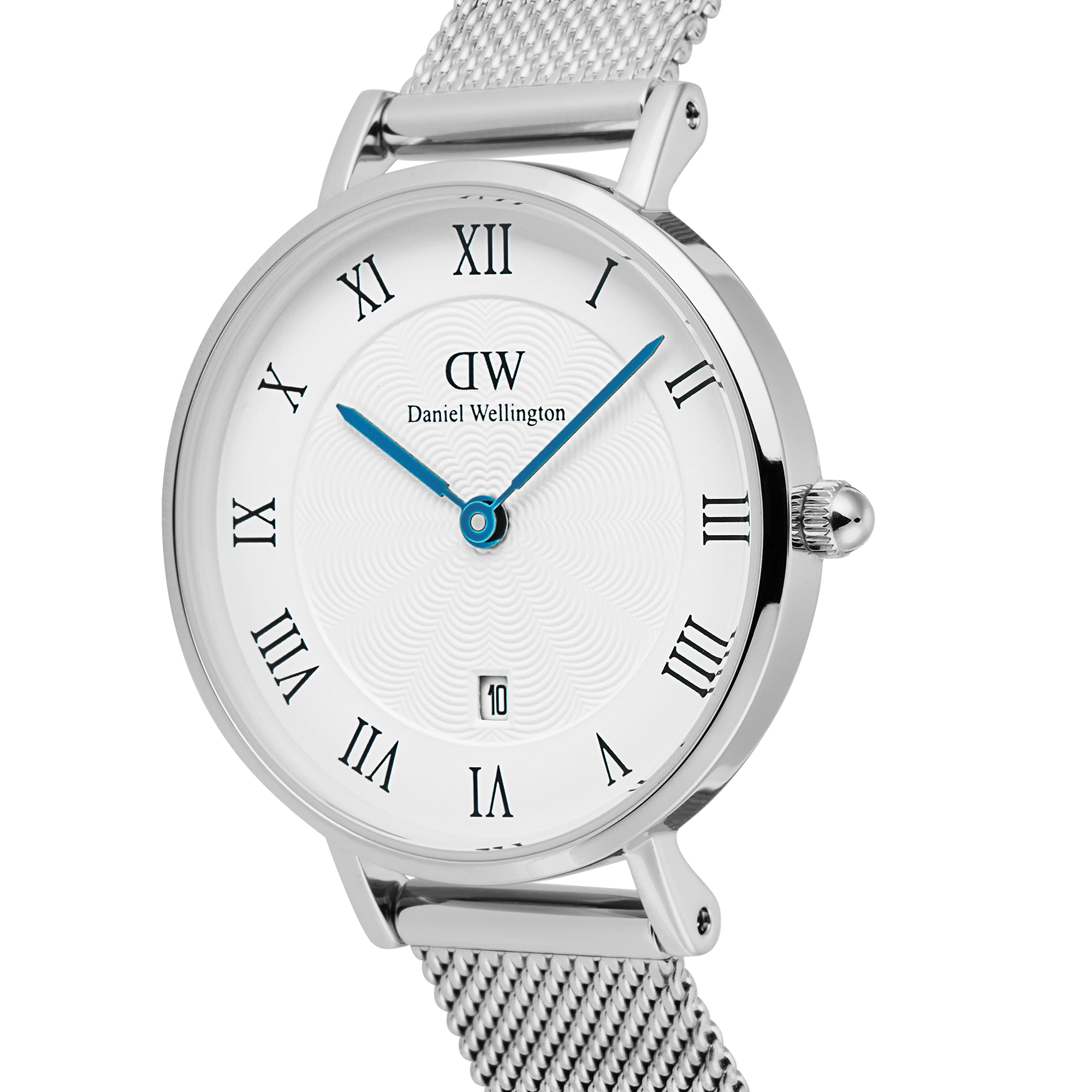 Daniel Wellington Petite Roman Numerals Date Silver