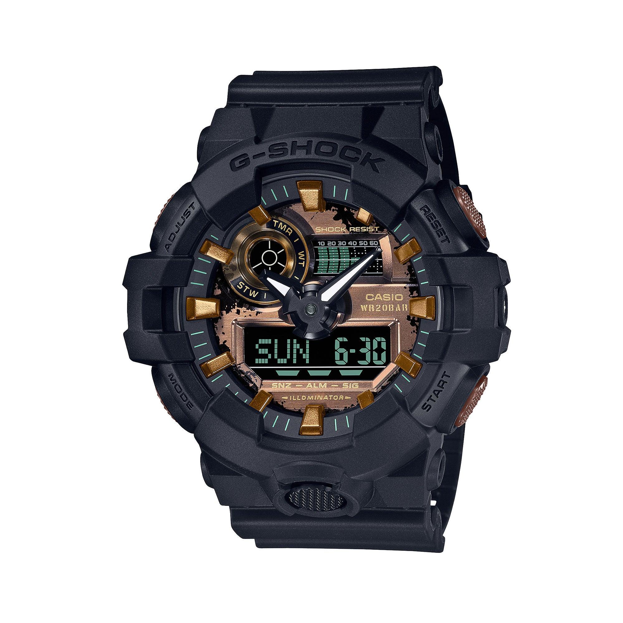 Casio G-SHOCK Analogue-Digital Black & Rust Series Watch GA700RC-1A