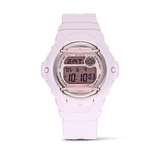 Casio BABY-G BG169M-4D digital watch with pink resin band, compact round case, and shock-resistant sporty design.