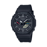 Casio G-SHOCK GAB2100-1A analogue digital watch with black bio-based resin band, octagonal bezel, solar power, and Bluetooth connectivity.